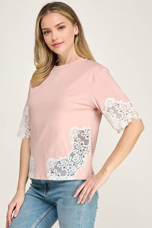 Pink Lace T-Shirt