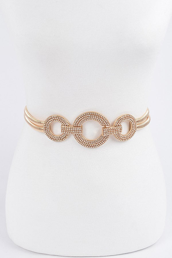 Gold Rhinestone Double Belt