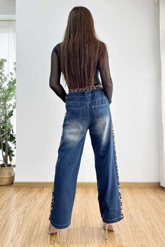 Re- Stock Leopard Contrast High Rise Pant