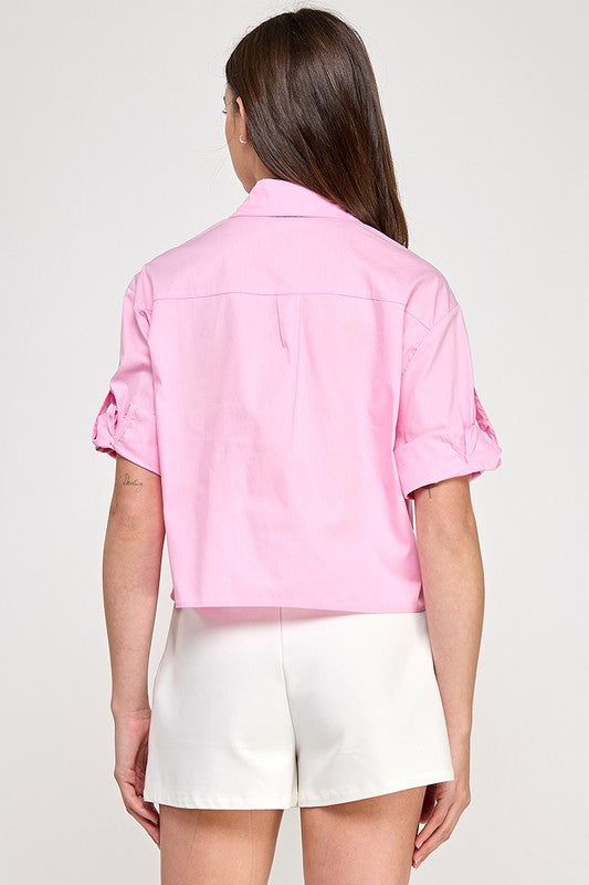 Pink Ribbon Detail Shirt
