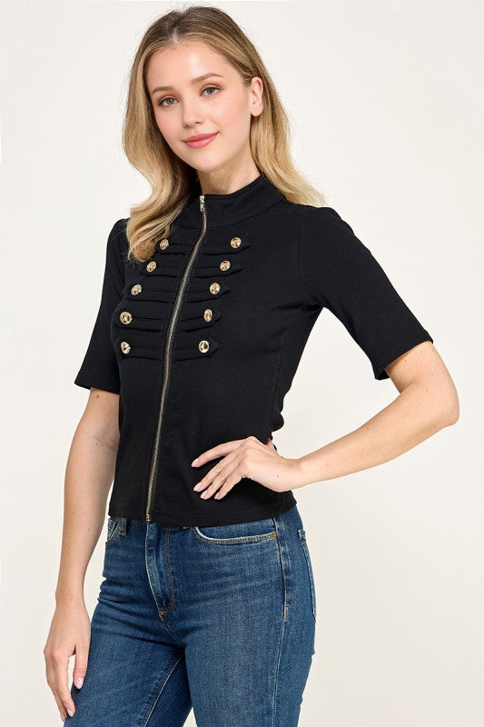 Pre-order Agosto 3 Black Napoleonic Zipper
