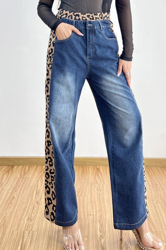 Re- Stock Leopard Contrast High Rise Pant