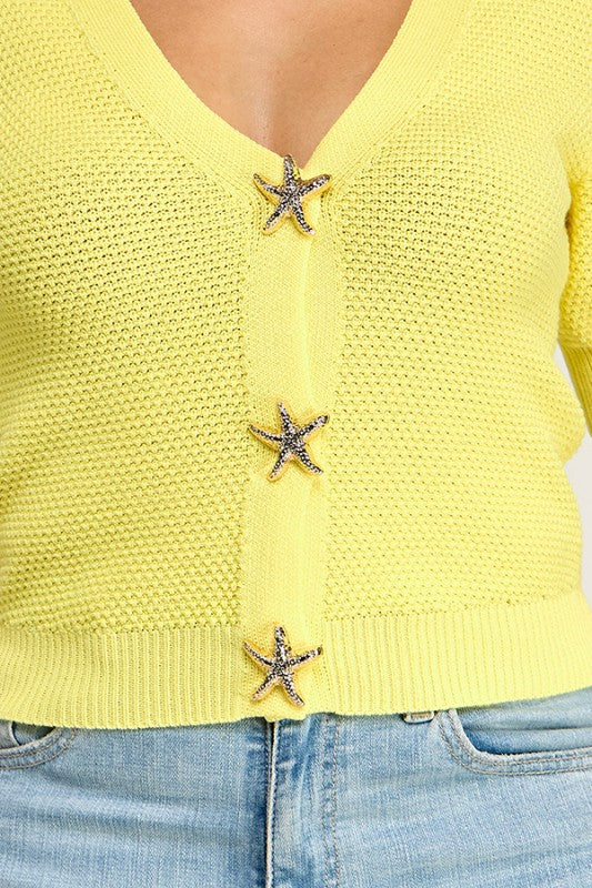 Yellow Cardigan Top