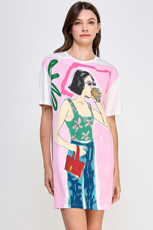 GRAPHIC MINI DRESS