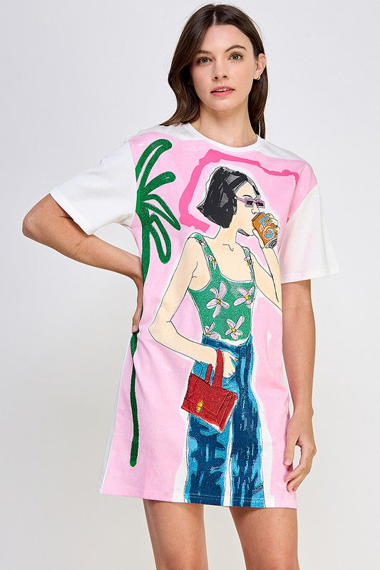 GRAPHIC MINI DRESS