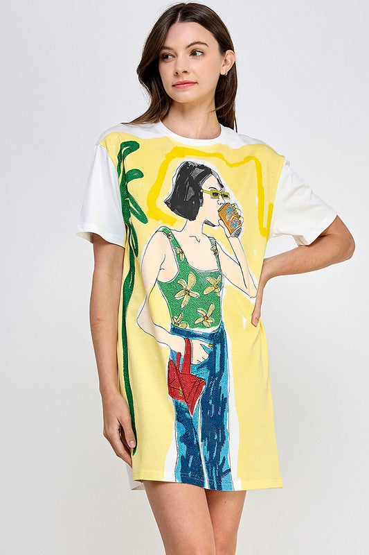GRAPHIC MINI DRESS