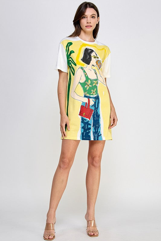 GRAPHIC MINI DRESS