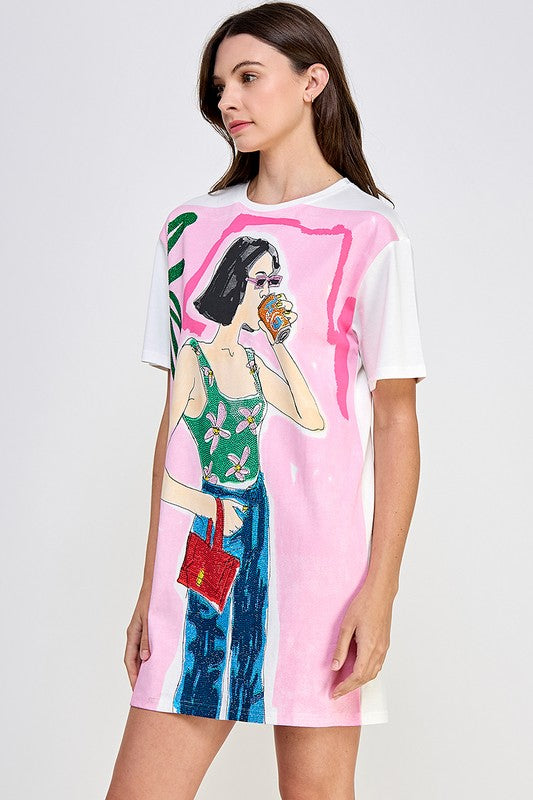 GRAPHIC MINI DRESS