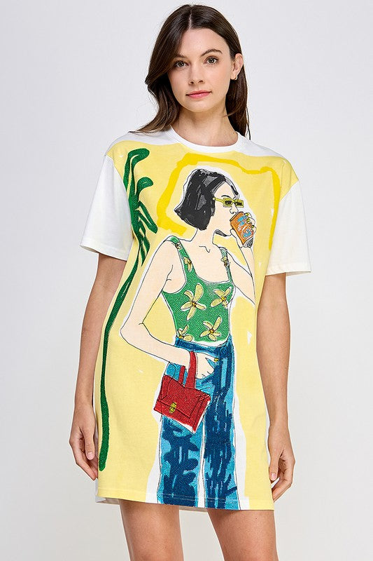 GRAPHIC MINI DRESS