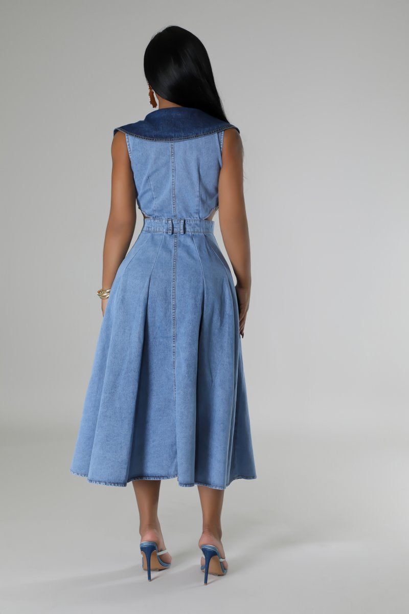 Denim Color Block Dress
