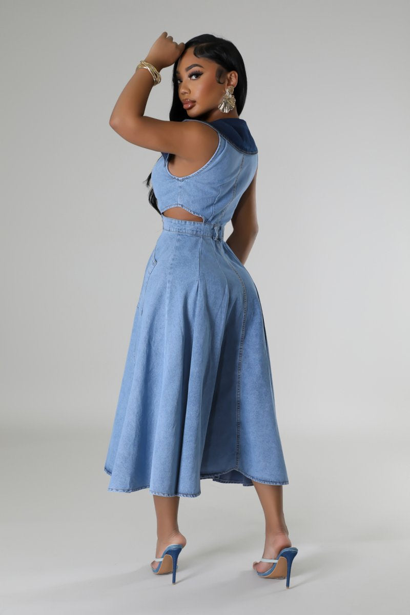 Denim Color Block Dress