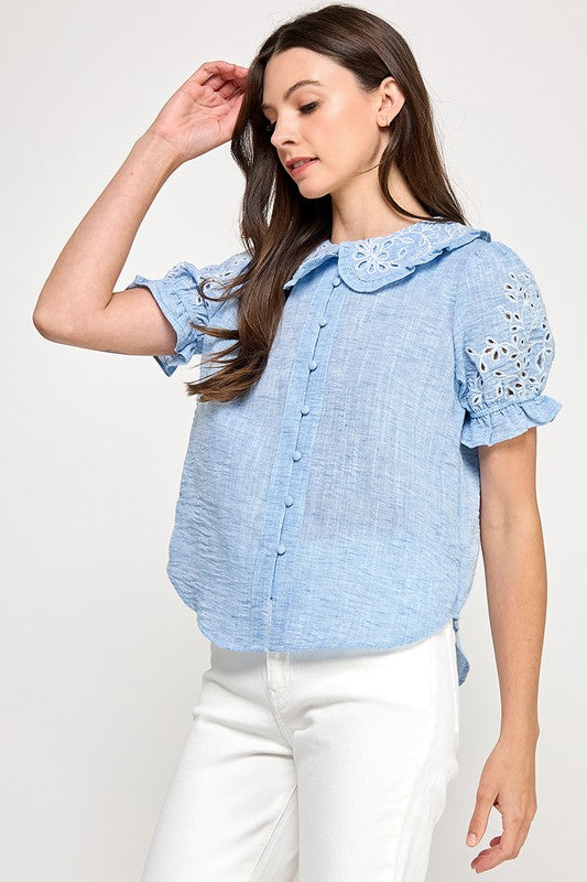 Pre-order mayo 12 Blue Keyhole Details Top