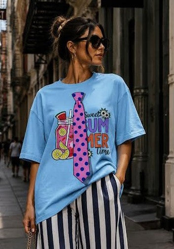 Pre-order July 13 Oversize Blue Summer T-Shirt