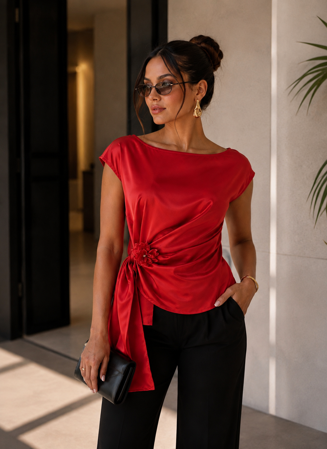 Pre-Order Agosto 27 Red Elegant Blouse