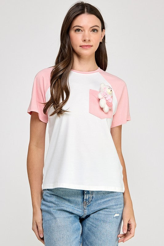 Pink Attachable Pin Doll T-Shirt