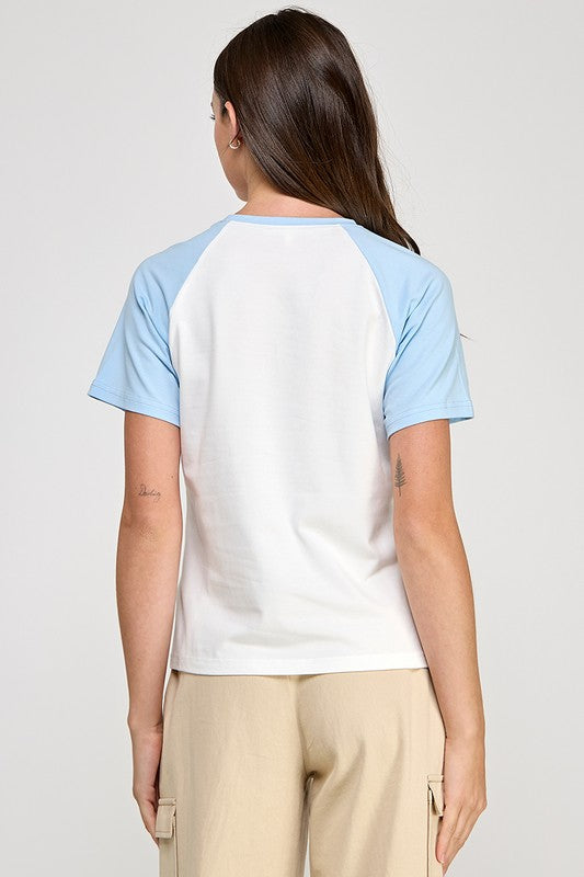 Blue Attachable Pin Doll T-Shirt