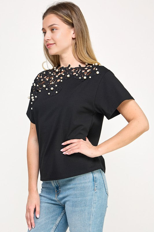 Black Lace T-Shirt