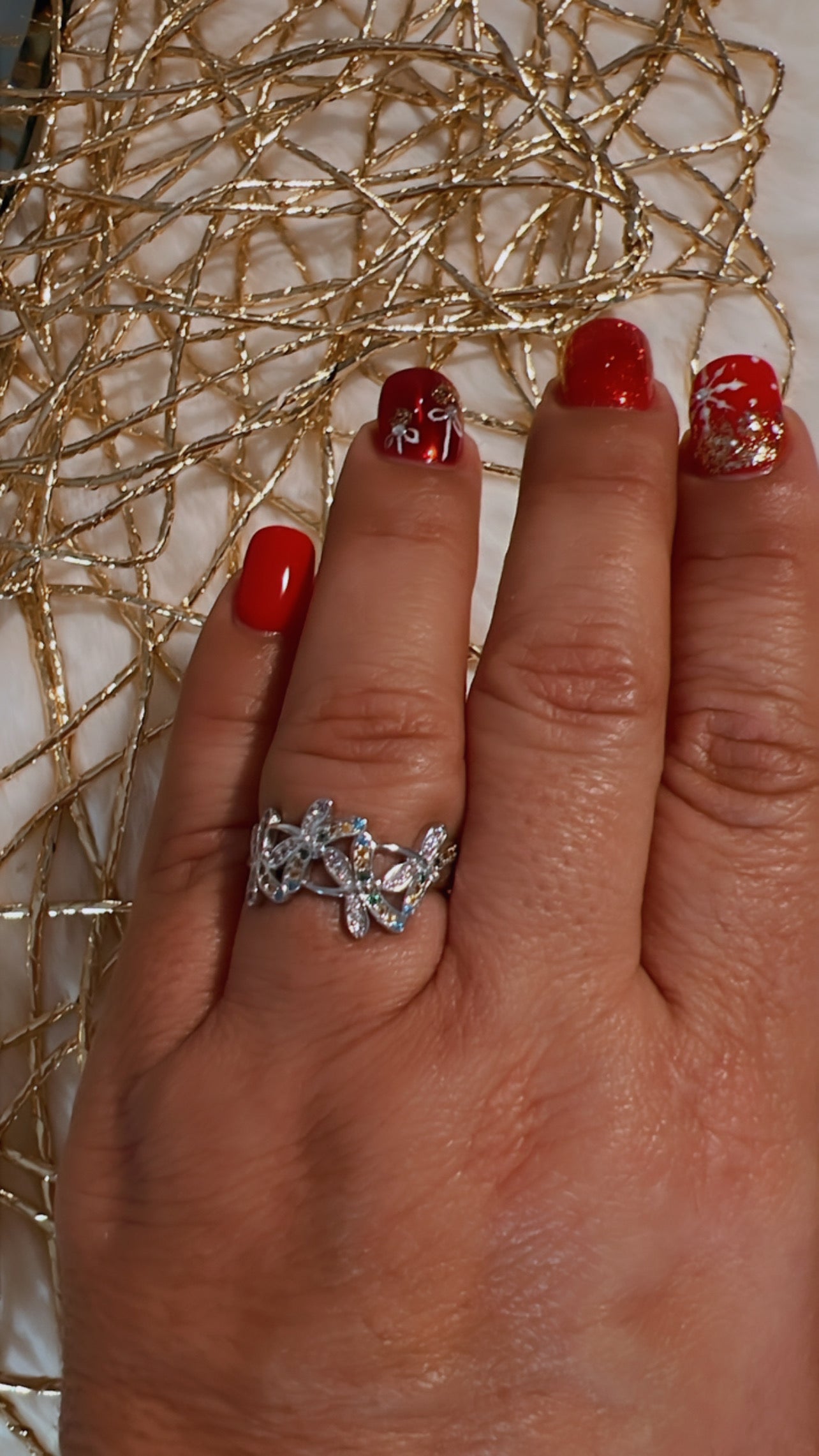 925 Sterling Silver Dragonflies Ring