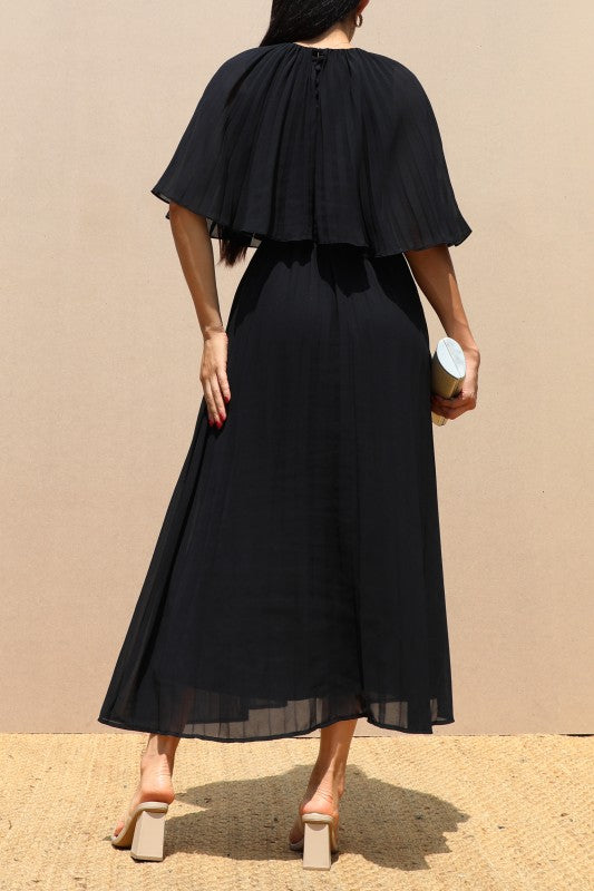 Black Cape Midi Dress