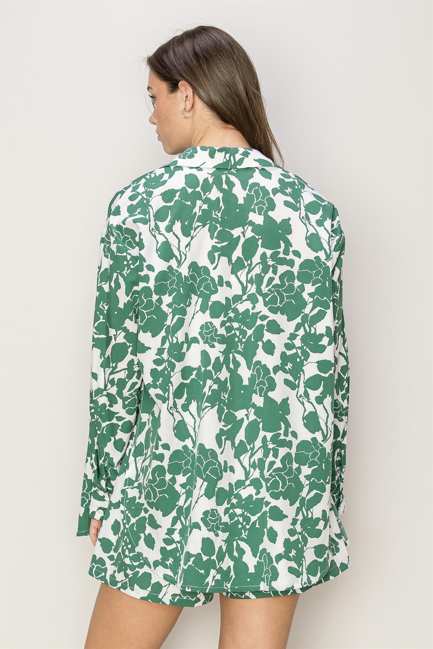 Green Set Floral Top & Short