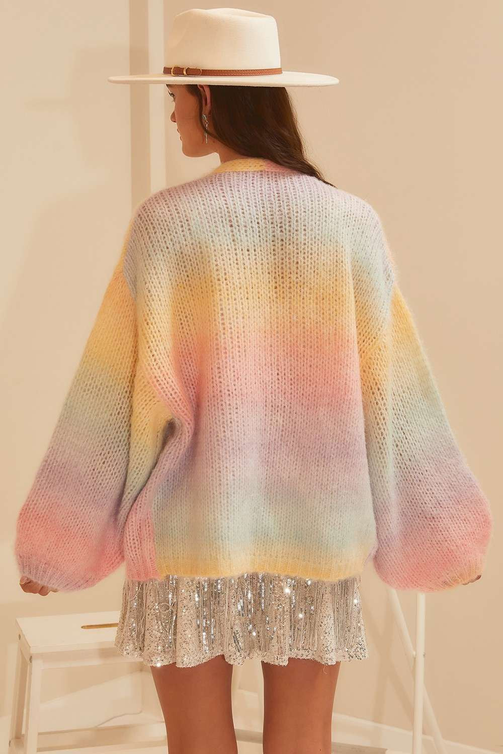 3D Hearts Rainbow Cardigan