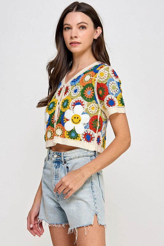 Crochet Knit Top