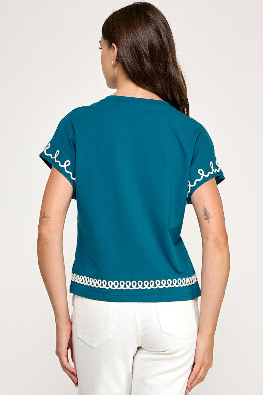 Embroidery Details T-Shirt