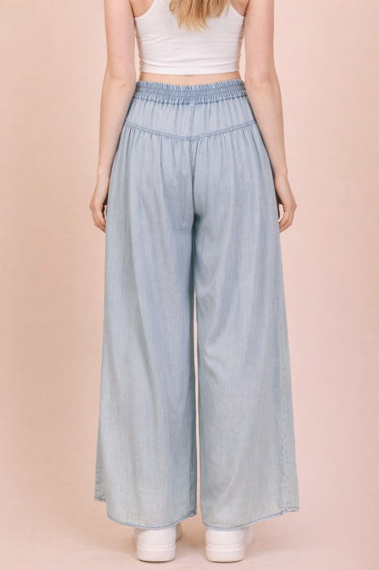 Pre-orden Feb 23 Chambray Wide Leg Pant
