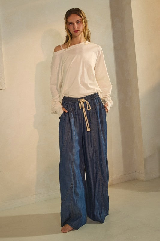 Pre-order June 22 Denim Palazzo Pant