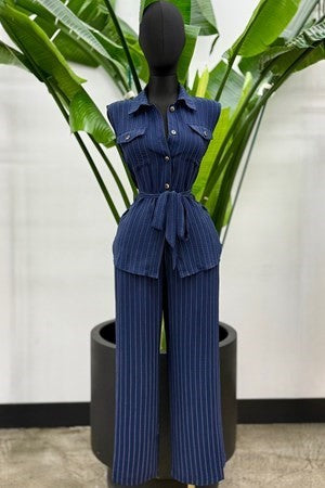Navy Woven Set