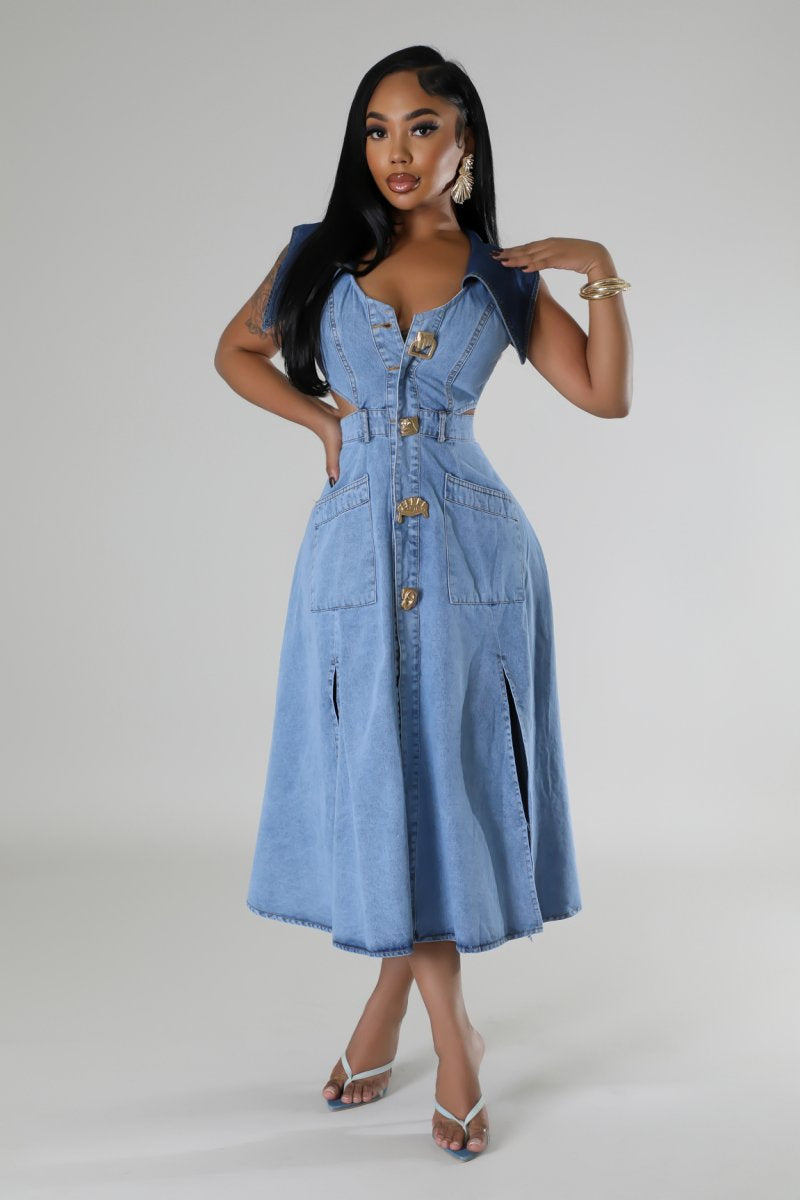Denim Color Block Dress