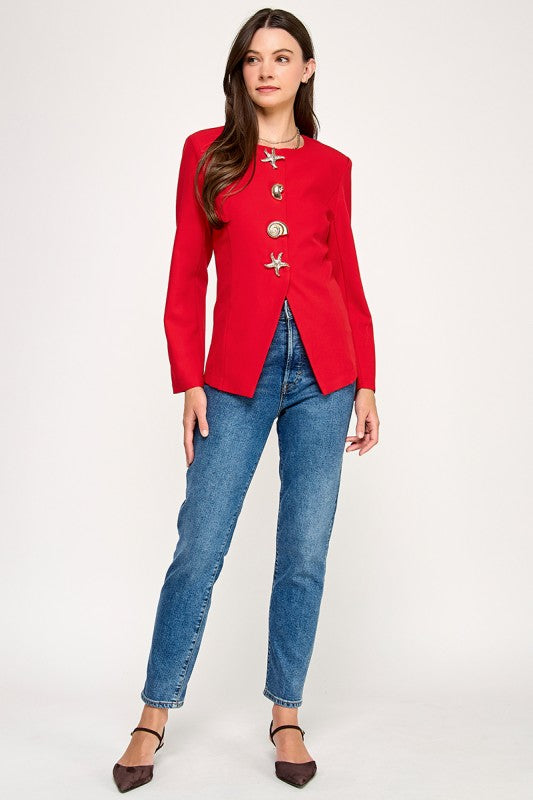 Red Under the Sea Blazer