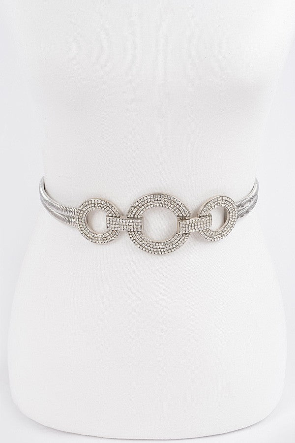 Silver Rhinestone Double Belt