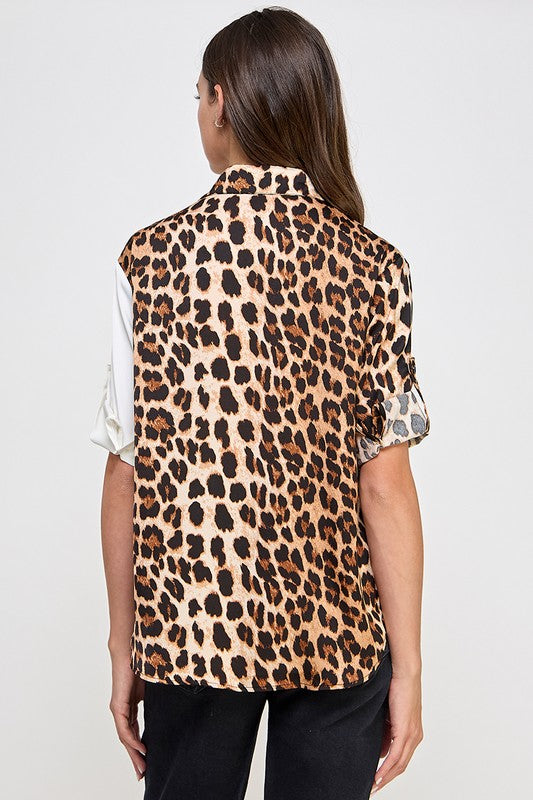 White Animal Print Face Top