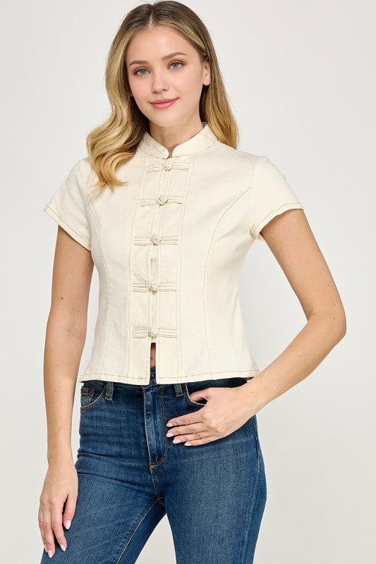 Pre-order Sept 28 Ivory Mandarin Top