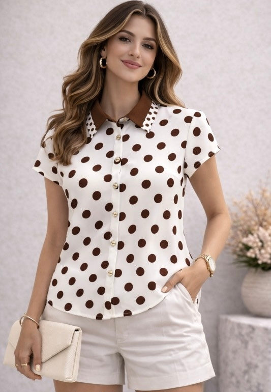 Brown Polka Dot Shirt