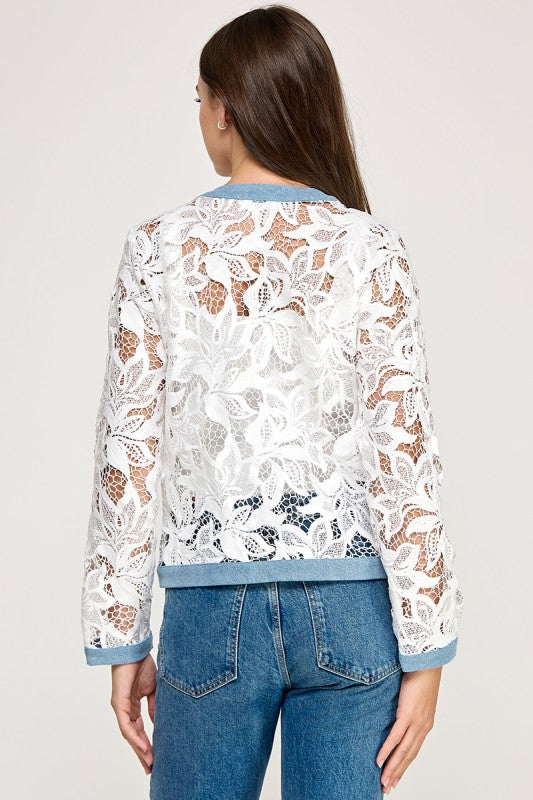 White Crochet Lace Jacket