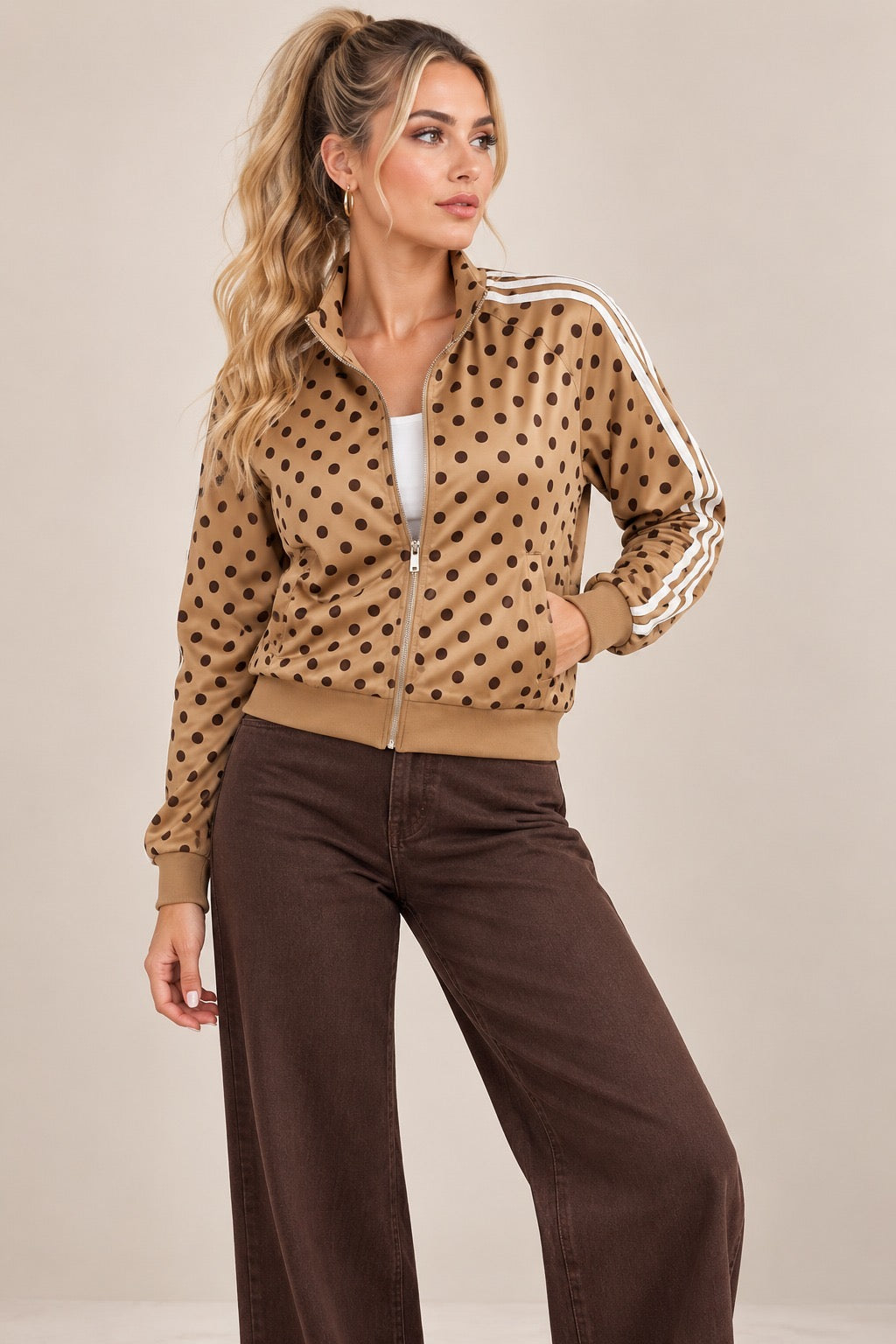 Khaki Polka Dot Jacket