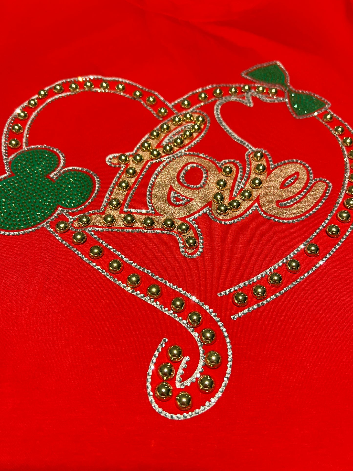 Red Hearts Embellished T- Shirt