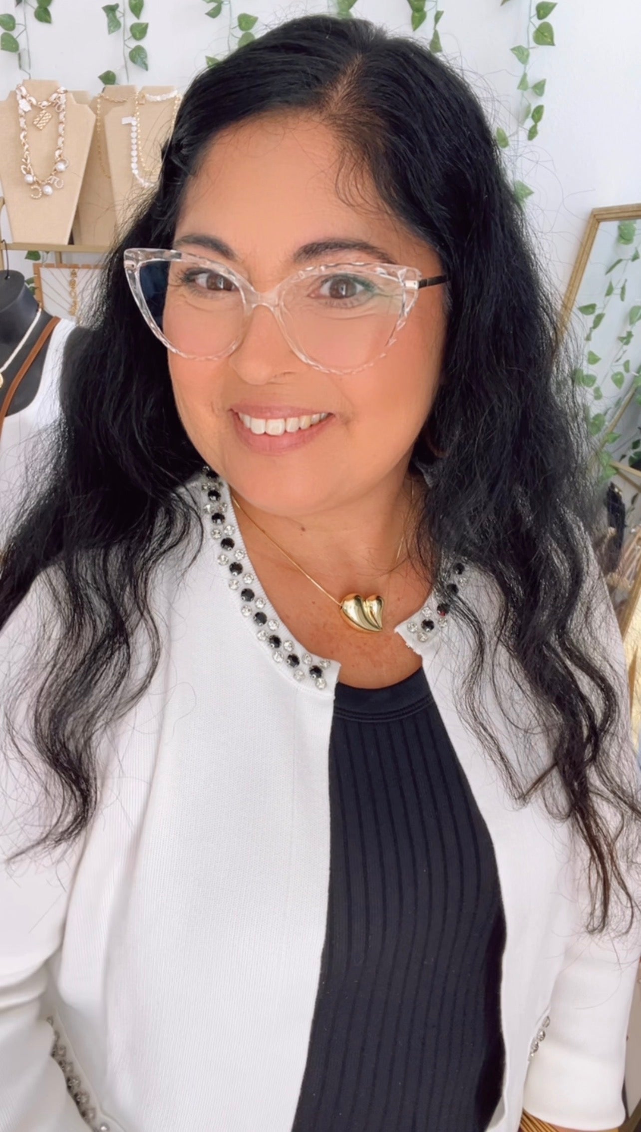 Cream Rhinestone Cardigan