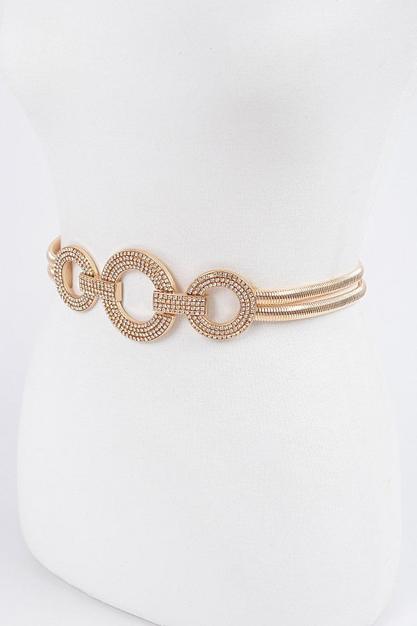 Gold Rhinestone Double Belt