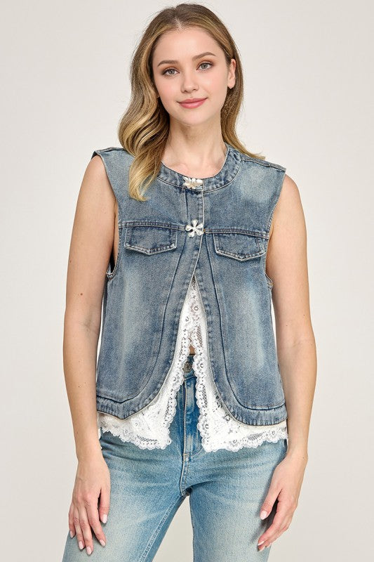Pre-order Agosto 17 Light Denim Vest