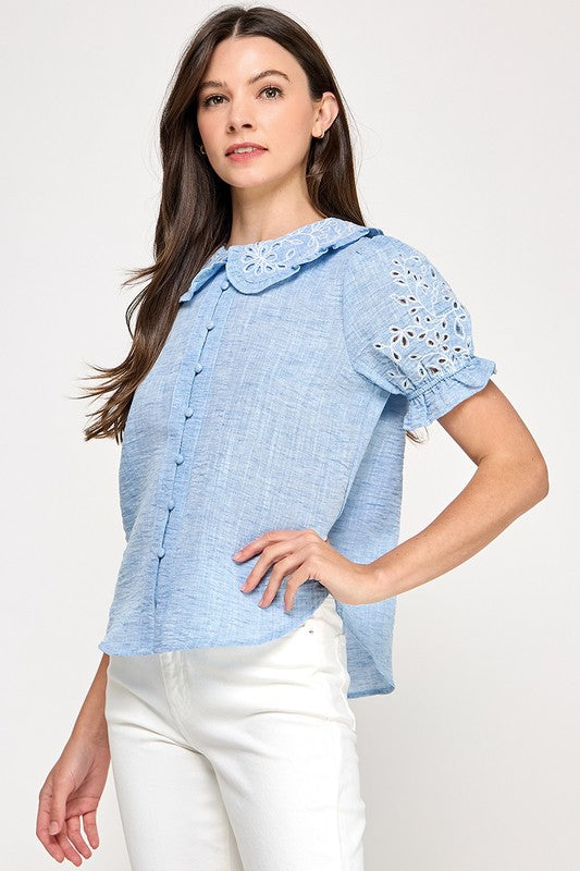 Pre-order mayo 12 Blue Keyhole Details Top