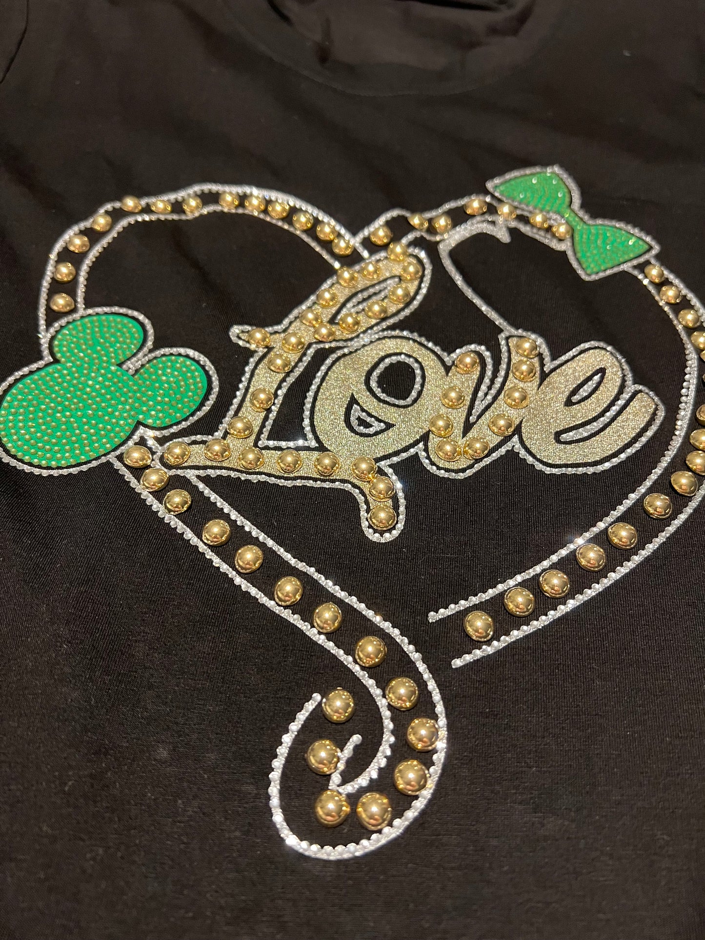 Black Hearts Embellished T- Shirt