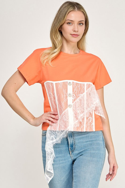 Orange Asymetric Shirt