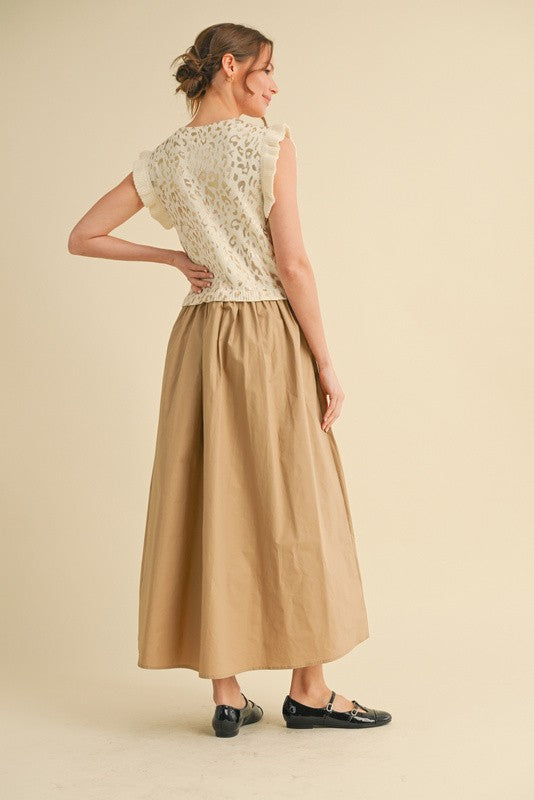 Leopard Gold Print Maxi Dress