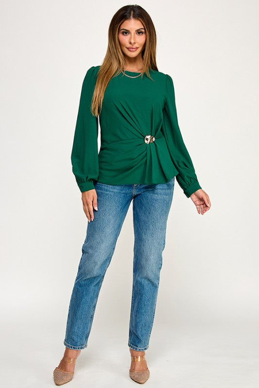 Green Peplum Top (Leer descripción)