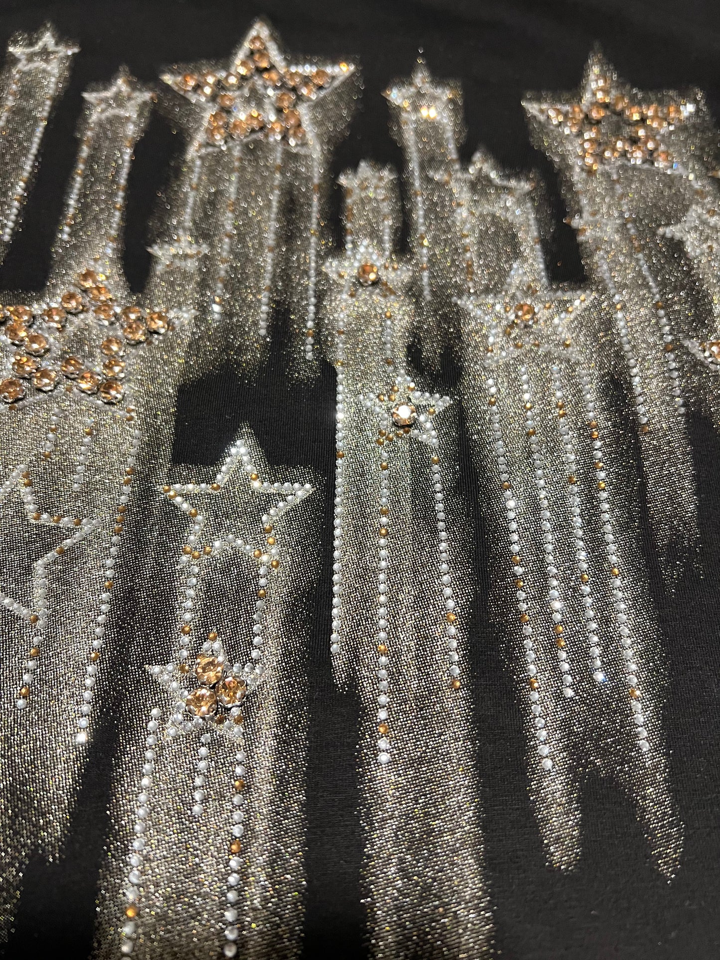 Black Stars Embellished T- Shirt