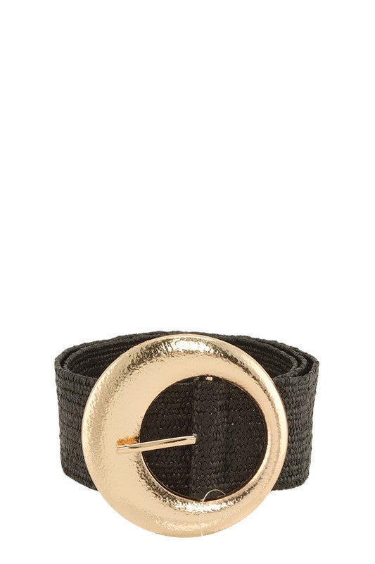 Black Round Elastic Belt
