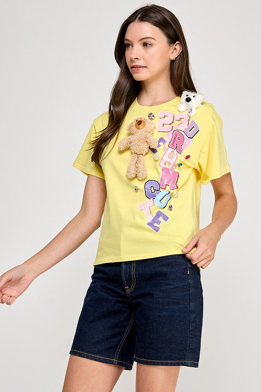 Yellow Bear Dram Cute T-Shirt
